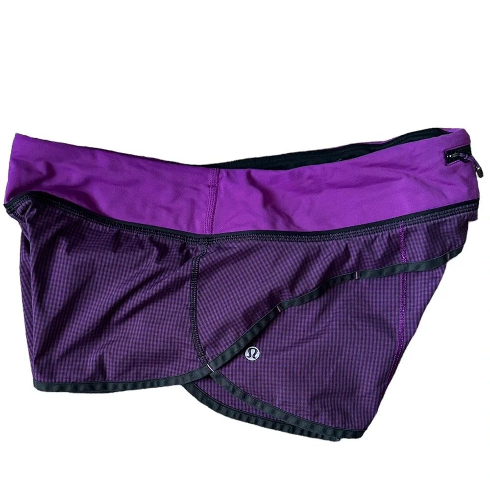Lululemon Speed Short 2.5” 4-Way Stretch Purple Gingham 8 - Picture 3 of 9